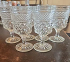 Set Of 6 Vintage Anchor Hocking Wexford Stemmed Wine Goblets Glasses 5.5" Tall