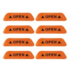 Door Open Warning Reflective Stickers, 8Pcs Reflective Decals, Orange