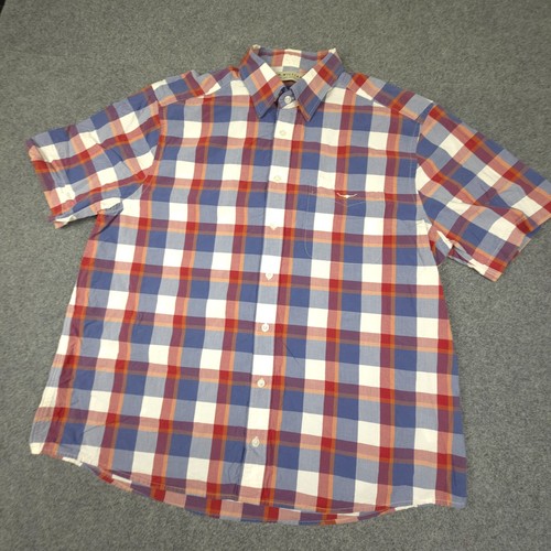 RM Willimas Shirt Men XLARGE blue Short Sleeve Button Up cotton collared Size XL - Picture 4 of 8