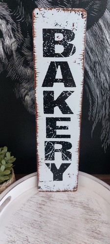 Small Metal Rustic Distressed Bakery Kitchen Decor Farmhouse French Country Sign - Picture 11 of 17