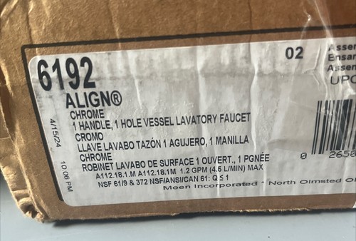Moen Align One Handle Single Hole Bathroom Sink Faucet - Chrome 6192 - Picture 3 of 3