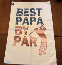 Nowy ręcznik golfowy z klipsem - "best Papa By Par"