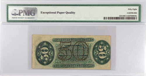 Fr#1331 Third Issue Francis Spinner 50 Cents Fractional Currency PMG Ch AU58 EPQ - Picture 2 of 2