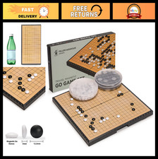 Magnetic Travel Go Game Set - 11" Compact 19x19 Board, 361 Stones  Bowls