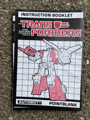 G1 TRANSFORMER AUTOBOT TARGETMASTER POINTBLANK INSTRUCTION MANUAL