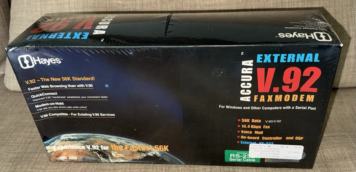HAYES ACCURA 336 Fax Modem SERIE 33.6k + Alimentation .Ref: 5349FR
