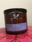 Bath & Body Works RELAX Aromatherapy Candle LAVENDER & VANILLA 3 Wick Very RARE