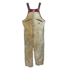 Carhartt VTG Coverall Insulated Double Front Knee Bib Overalls FLAW Tan 42x29