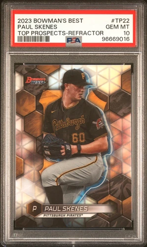 PAUL SKENES 2023 BOWMAN BEST REFRACTOR ROOKIE RC #TP22 PSA 10 GEM MINT! PIRATES!