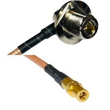 RG400 N Female Bulkhead Angle to SMB FEMALE RF Cable FAST-SHIP LOT