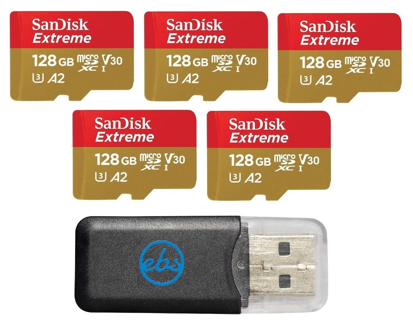 SanDisk Micro SDXC 128GB Extreme Memory Card (5 Pack) Works with DJI Drone Se...-image