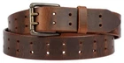 Brown Leather Belt with Lifetime Warranty. Double prong Made in the USA  #132-06