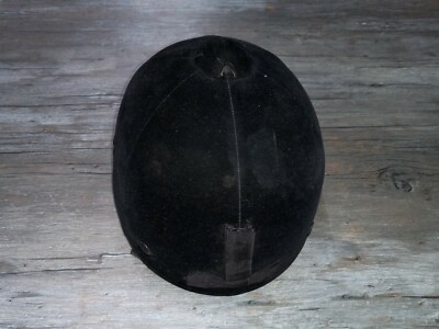 English Riding Helmet - Velvet Cover - Leather Chin Strap