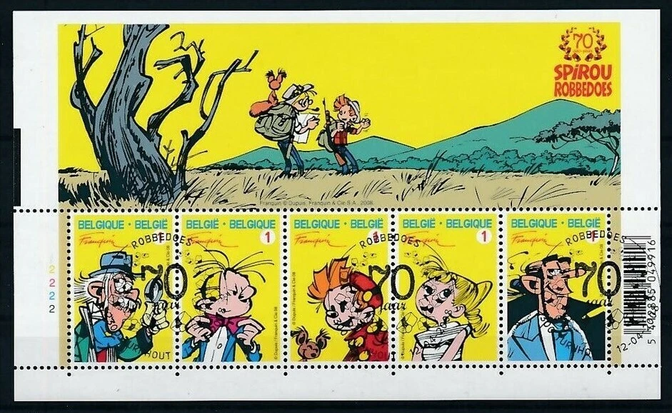 Belgique SPIROU-BLOC 5vals-du magazine Tintin-Cachet 1er Jour-FDC stempel.COMICS - Photo 1/1