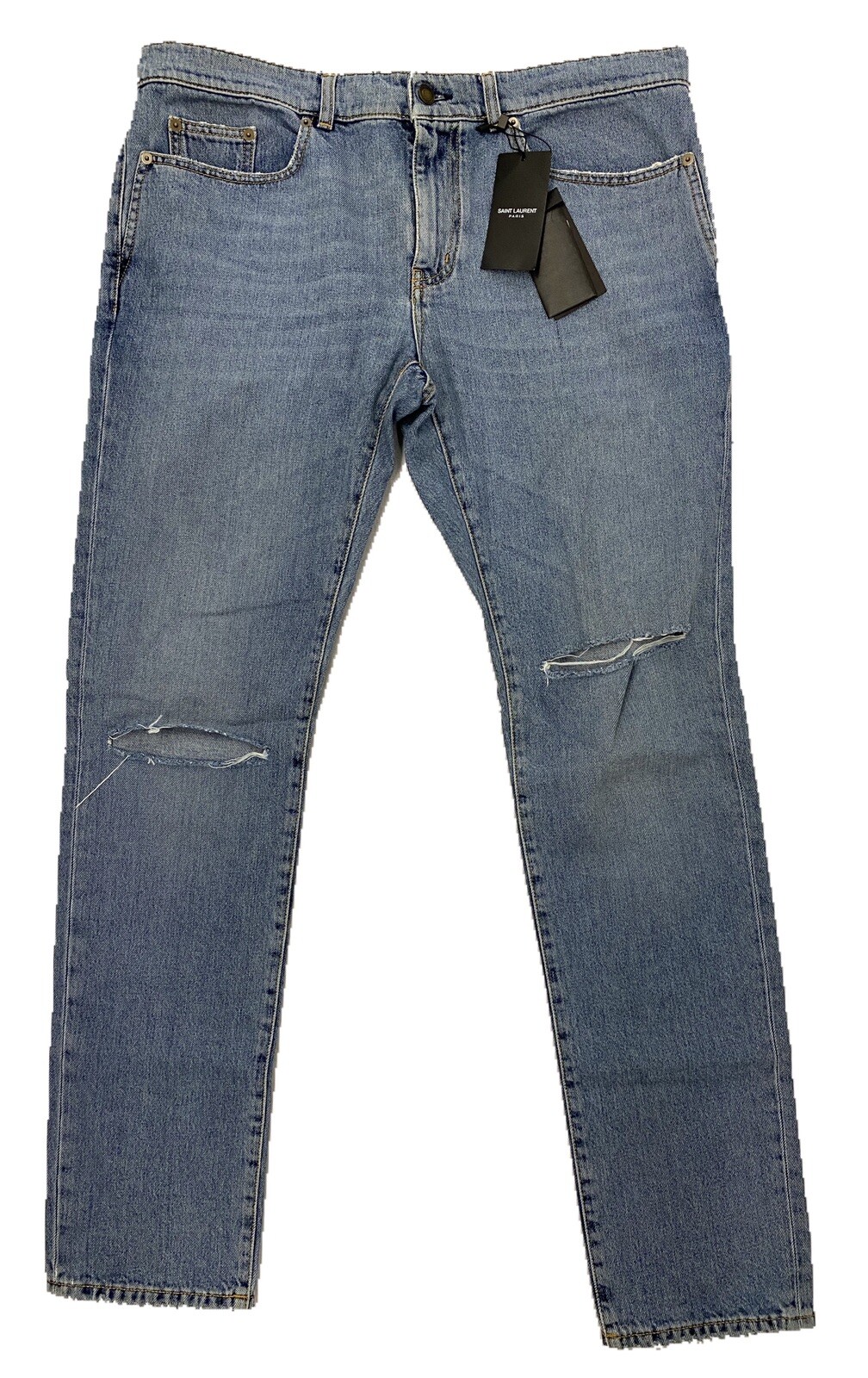 Jeans Saint Laurent blu skinny vita bassa taglia 33 Made in Italy