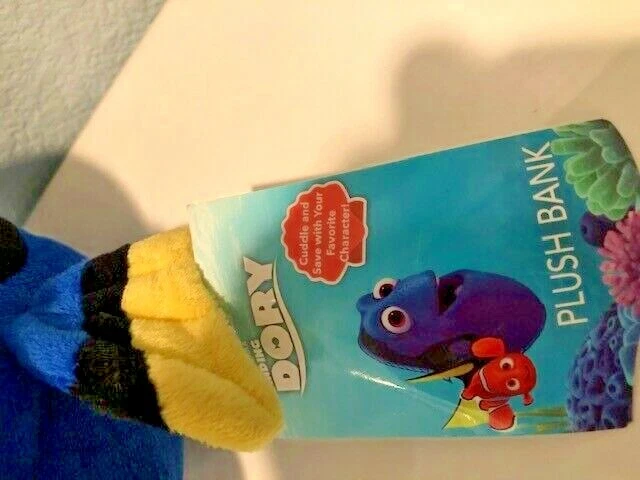 Banco de monedas de peluche Disney Finding Dory 11" juguete de peluche dinero etiqueta colgante original Foto 3 de 4
