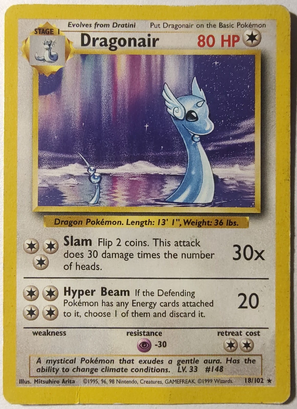 Dragonair 18/102 - Pokemon Rare - Base Set 1999 WOTC - MP