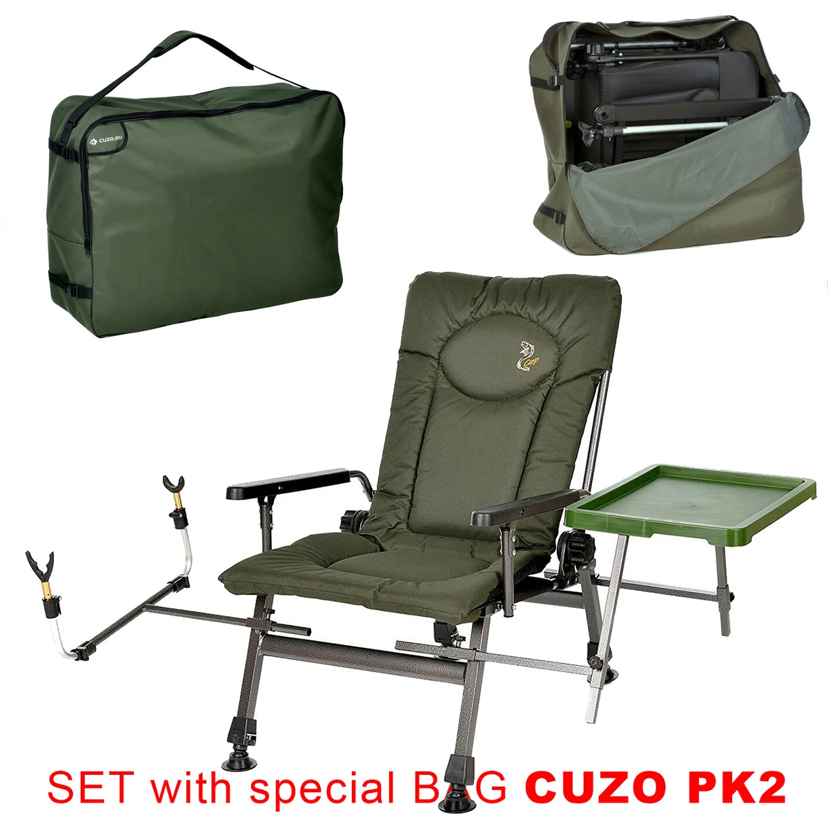 F5R ST/P & Bag CUZO PK2__CARP Armchair Folding Steel FISHING CHAIR  Accessories