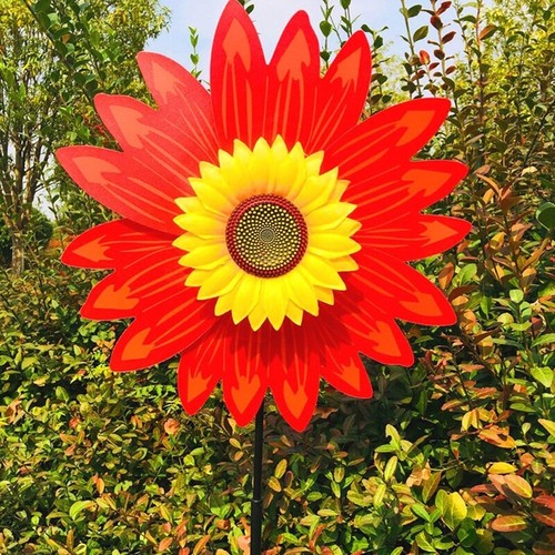 Colorful Rainbow Sun Flower Spinner Wind Windmill Garden Yard Outdoor Decor - Picture 19 of 27