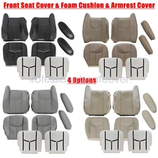 Driver & Passenger Leather Seat Cover & Foam For 2003-2006 Chevy Tahoe Silverado