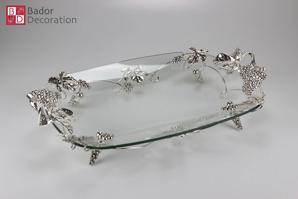 Glastablett Glasteller Tabletts DEKO Glas Tablett Servieren Glasplatte ETAGERE