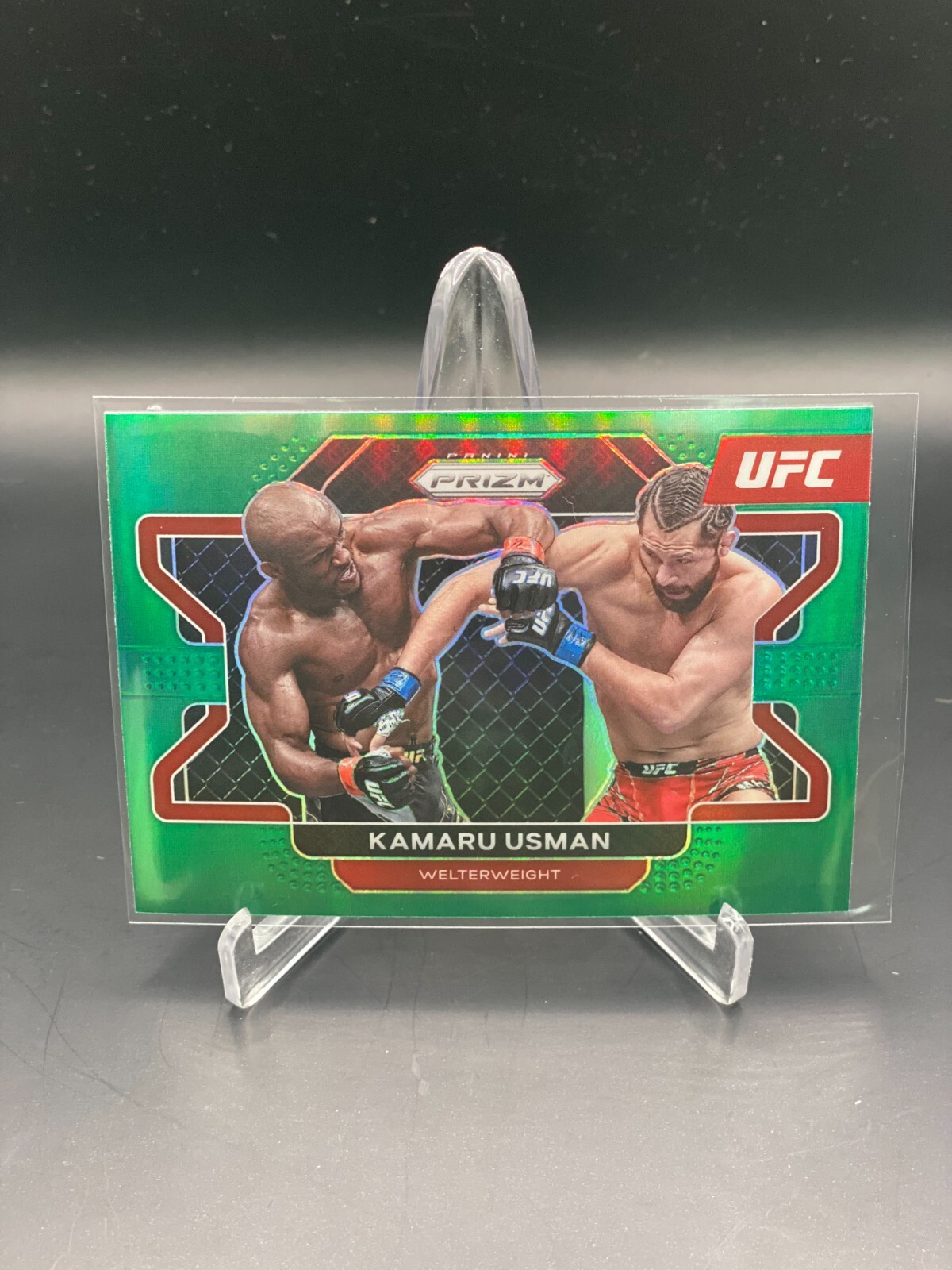 2022 Panini Prizm UFC Kamaru Usman Green Prizm #54