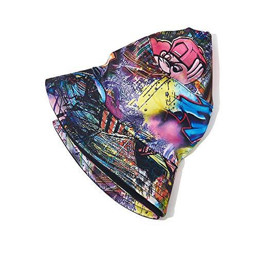 Bucket Hat for Men Women,Packable Reversible Printed Sun One Size Black Blue - Afbeelding 5 van 7