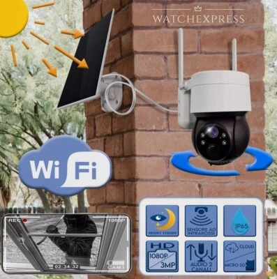 TELECAMERA WIFI Esterna con PANNELLO SOLARE Compatibile ANDROID/IOS ALEXA