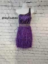 G866 DAVE & JOHNNY 168134 SZ 4 PURPLE $199   PROM HOMECOMING  FORMAL  DRESS GOWN