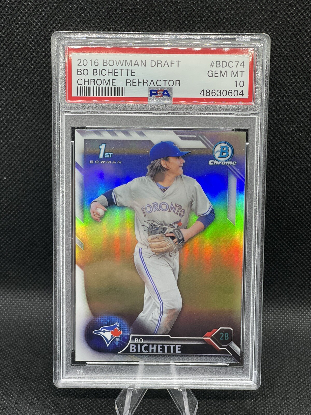 2016 Bowman Chrome Draft Bo Bichette Refractor RC #BDC74 PSA 10 Gem Mt