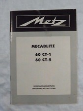 Rare - Metz Mecablitz 60 CT-1 / 60 CT-2 Owners Manual