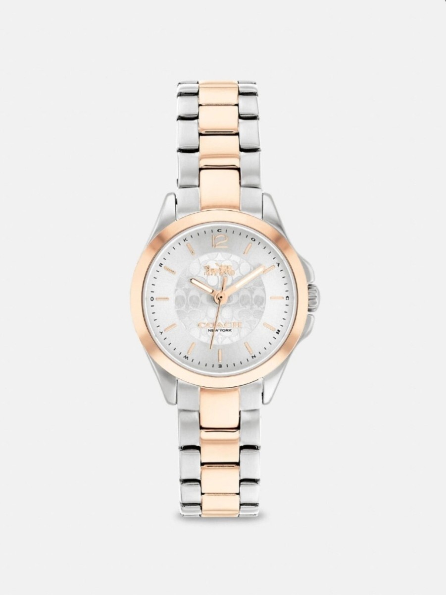 COACH LIBBY TWO-TONE STAINLESS STEEL 26MM WATCH Coach 14503756 Libby 37mm Stainless Steel Watch Silver/Pink  main image 4