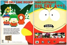 Vintage Print Ad 1999 South Park PS1 PC Eric Cartman Original Promo Poster Art
