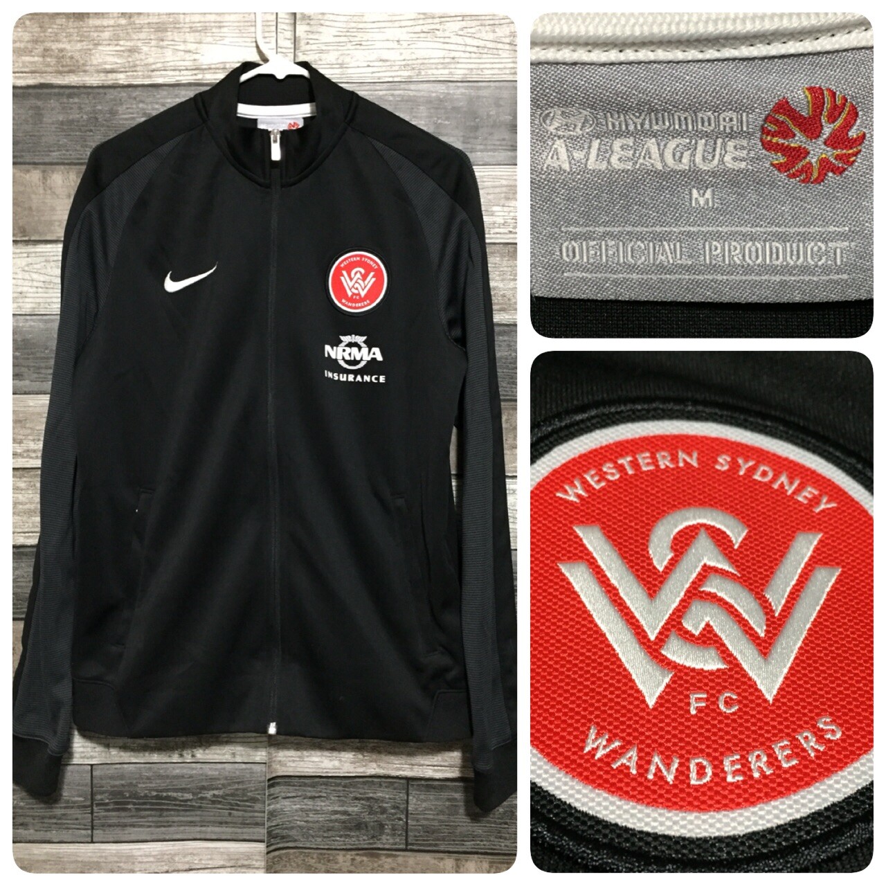 SACAI X NIKE Nike Western Sydney Wanderers FC Track Jacket Uomo M Nero Full Zip A League L3