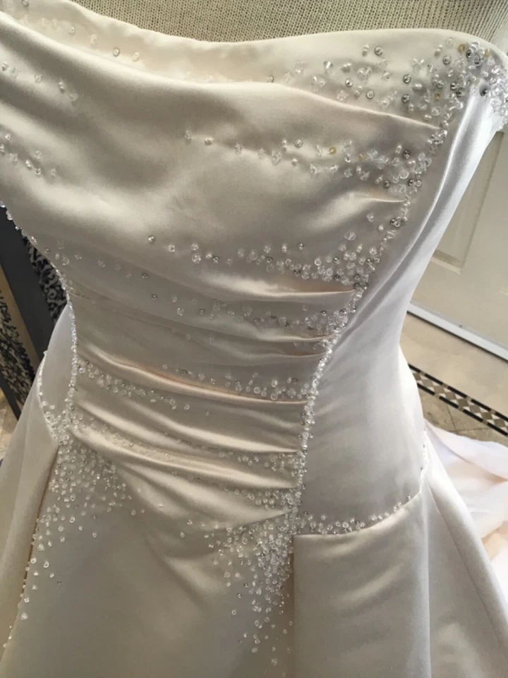 Maggie Sottero COUTURE NUEVO Vestido de Novia Vestido de Novia Corsé Cordones 8 Champagne Foto 4 de 4