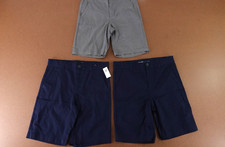 Old Navy Boys 14 Gray Ink Blue Built-In Flex Straight Twill Shorts 3-Pack NWT