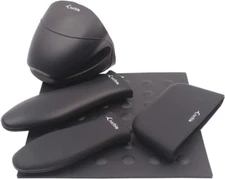 Silicone Hot Handle Holders, Potholders (5-Pack Mix Black) for Cast Iron Skillet