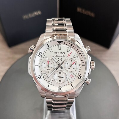 Bulova Marine Star White Men's Watch - 96B255 for sale