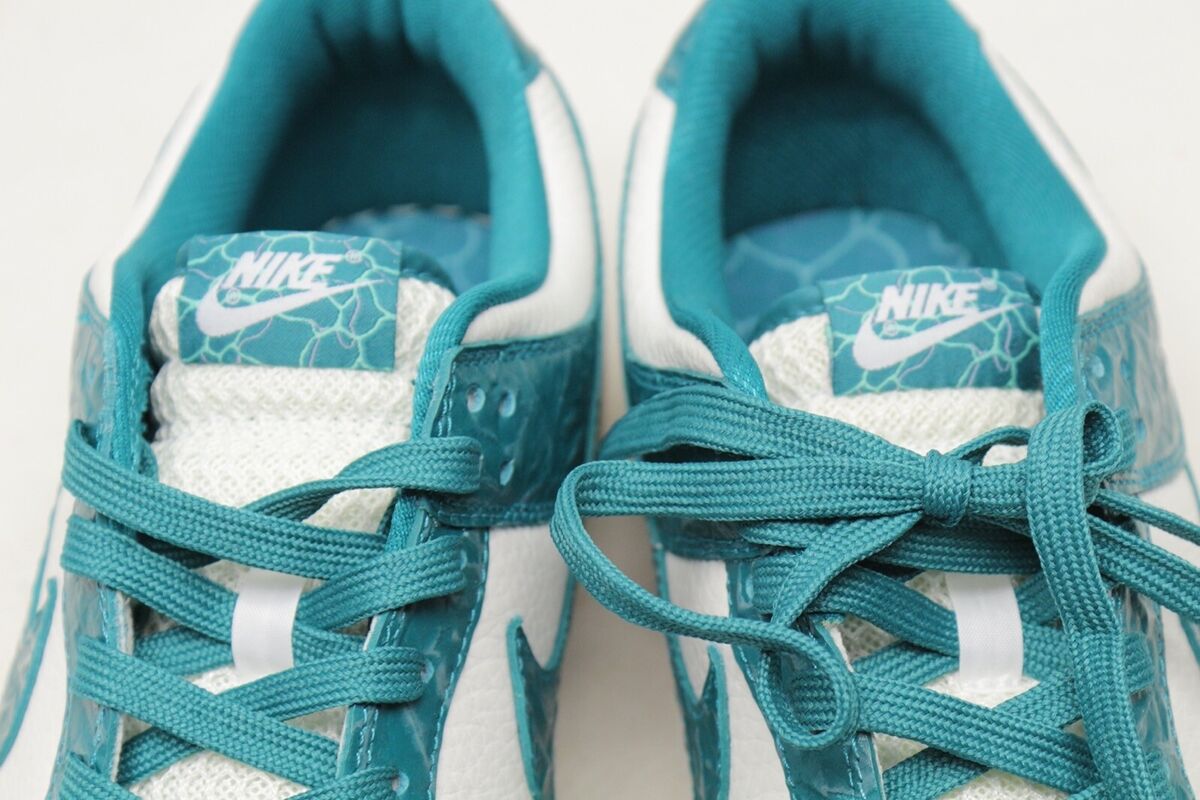 Nike Dunk Low Ocean Womens 12.5 White Teal Leather Shoes Nike Dunk Low Ocean Womens 12.5 White Teal Leather Shoes