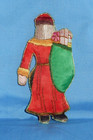 Vintage Santa Claus with Sack & Cane Silk Embroidered Christmas Ornament — photo 3