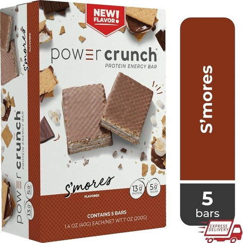 Protein Energy Bars S'mores Flavor 13g Protein 5 Count Ready to Eat Snack New