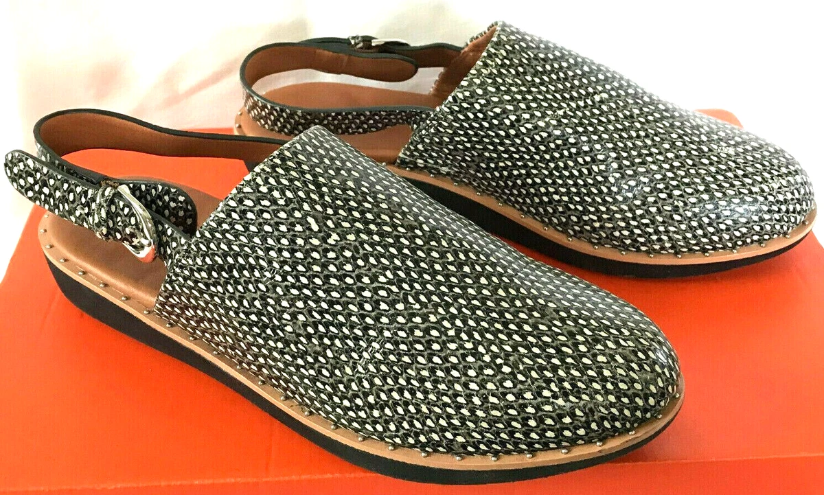 FitFlop SAGE U69 698 Dotted Snake Buckle Sling Back Slip On Sand