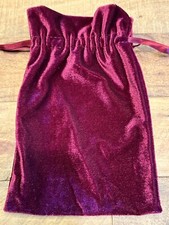 Velvet Tarot Dice Drawstring Pouch Wine Color Jewel Gift Bag 6" x 9"