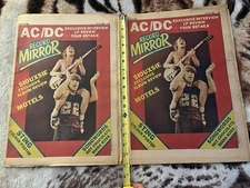 Lot Of 2 AC/DC ORIGINAL 1980 VINTAGE RECORD MIRROR Magazine VTG Black Sting Aust