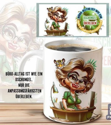 Tasse Woman Grumpy Arbeit Büro Home Geschenkidee Coffee peace overthinker