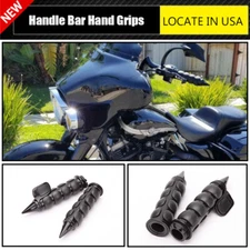 For Harley Suzuki Honda Yamaha Black 1" Motorcycle Handlebar Bar End Hand Grips