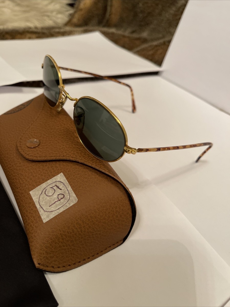 RAY-BAN B&L U.S.A OVAL 24K GOLD METAL & TORTOISE ARMS W2108 NXAW