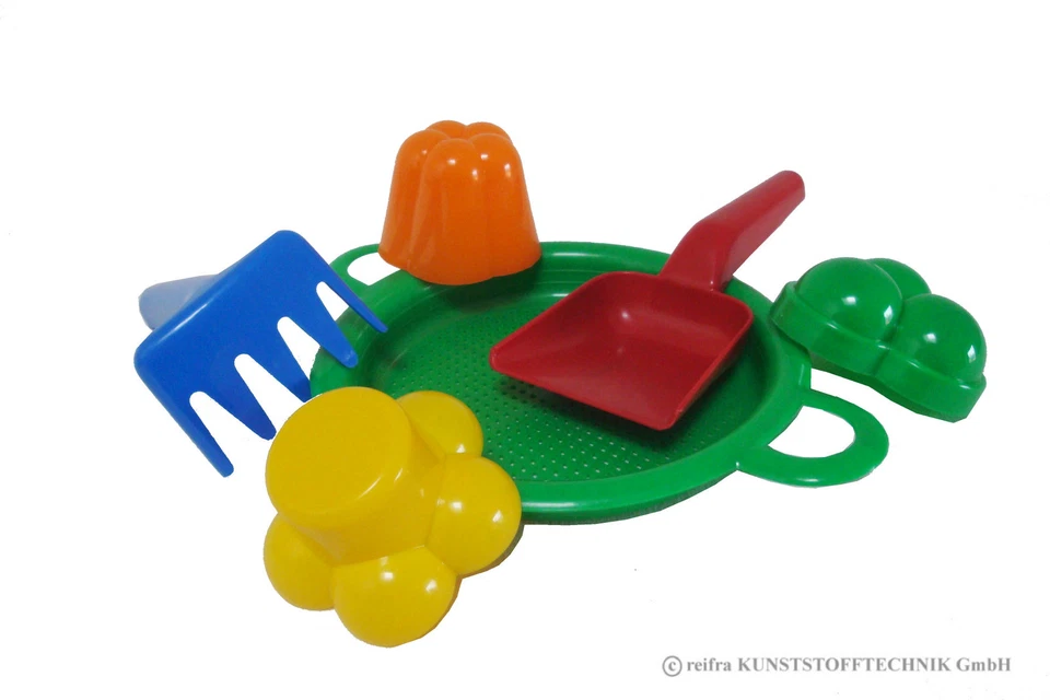 Siebgarnitur mit Förmchen 6-teilig Sandspielzeug Backförmchen Sandformen reifra