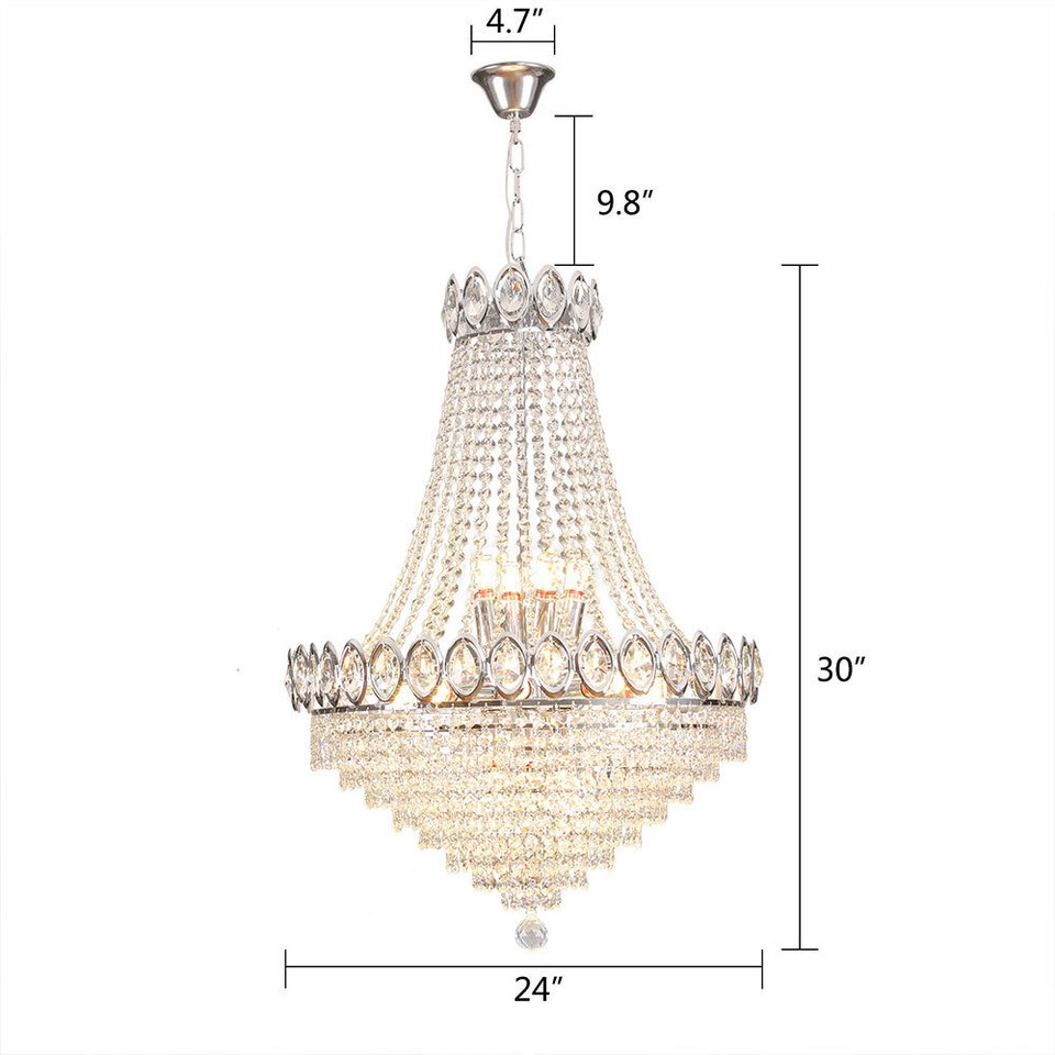Modern Crystal Chandelier Light Elegant Hanging LED Ceiling Fixture