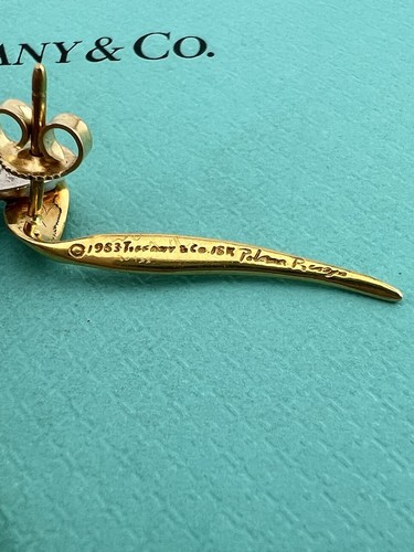 Vtg. Tiffany & Co. 1983 Diamond Chrysalis Earrings 18k Paloma Picasso - Picture 4 of 6